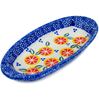 Polish Pottery Condiment Dish 7&quot; Citrus Craze