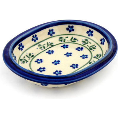 Polish Pottery Condiment Dish 7" Daisy Field