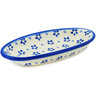 Polish Pottery Condiment Dish 7&quot; Forget Me Not Swirls