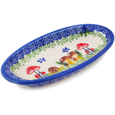 Polish Pottery Condiment Dish 7&quot; Gardens In Poland