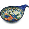 Polish Pottery Condiment Dish 7&quot; Hummingbird Bouquet UNIKAT