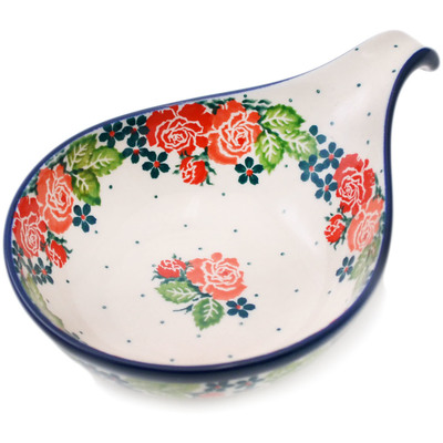 Polish Pottery Condiment Dish 7&quot; In The Rose Garden