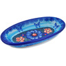 Polish Pottery Condiment Dish 7&quot; Midnight Garden UNIKAT