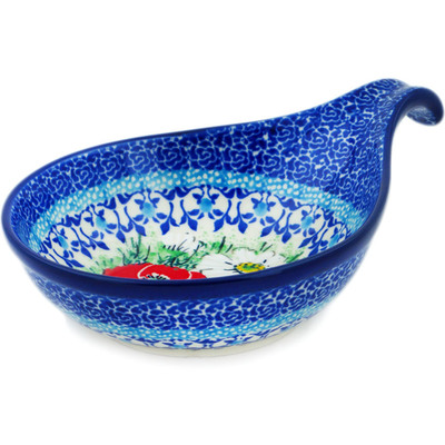 Polish Pottery Condiment Dish 7&quot; Polish Fields UNIKAT