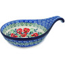 Polish Pottery Condiment Dish 7&quot; Red Pansy