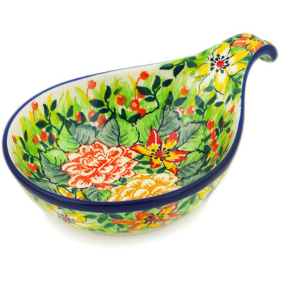 Polish Pottery Condiment Dish 7&quot; Summer In The 60&#039;s UNIKAT