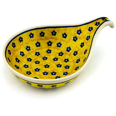 Polish Pottery Condiment Dish 7&quot; Sunshine