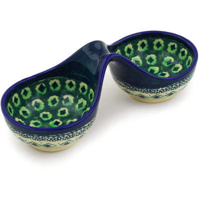 Polish Pottery Condiment Dish 7&quot; Tamborine