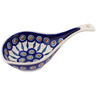 Polish Pottery Condiment Dish 8&quot; Peacock Leaves