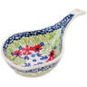Polish Pottery Condiment Dish 8&quot; Red Blossom