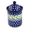 Polish Pottery Cookie Jar 8&quot; Bleeding Heart Peacock