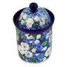 Polish Pottery Cookie Jar 8&quot; Blue Forest UNIKAT