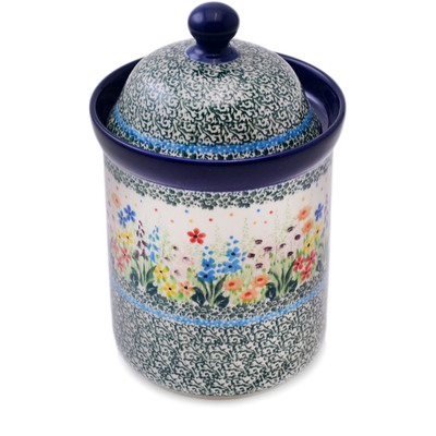 Polish Pottery Cookie Jar 8&quot; Colors Of The Wind UNIKAT