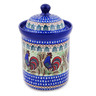 Polish Pottery Cookie Jar 8&quot; Rooster Row UNIKAT