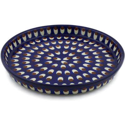 Polish Pottery Cookie Platter 10&quot; American Peacock
