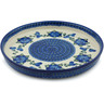 Polish Pottery Cookie Platter 10&quot; Blue Poppies