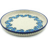 Polish Pottery Cookie Platter 10&quot; Blue Rose