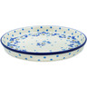 Polish Pottery Cookie Platter 10&quot; Blue Spring