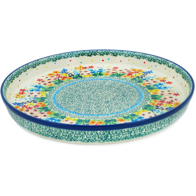 Polish Pottery Cookie Platter 10&quot; Colors Of The Wind UNIKAT