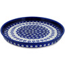 Polish Pottery Cookie Platter 10&quot; Flowering Peacock