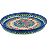 Polish Pottery Cookie Platter 10&quot; Red Meadow UNIKAT