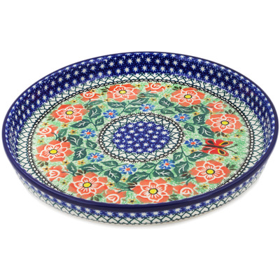 Polish Pottery Cookie Platter 10&quot; Sweet Leilani UNIKAT