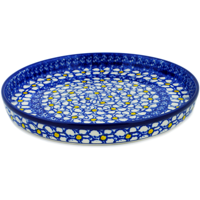 Polish Pottery Cookie Platter 10&quot; Whoopsy Daisy