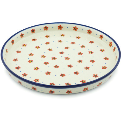 Polish Pottery Cookie Platter 10&quot; Wildflower Burst
