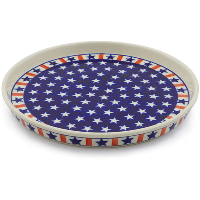 Polish Pottery Cookie Platter 9&quot; Americana