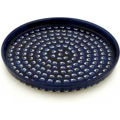 Polish Pottery Cookie Platter 9&quot; Bear Paws