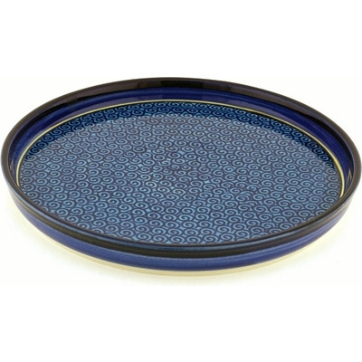 Polish Pottery Cookie Platter 9" Blue Galaxy