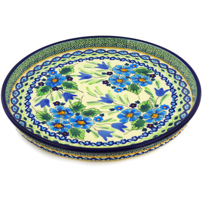 Polish Pottery Cookie Platter 9&quot; Evangeline UNIKAT