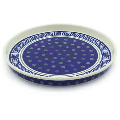 Polish Pottery Cookie Platter 9&quot; Greek Key
