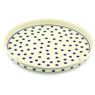 Polish Pottery Cookie Platter 9&quot; Polka Dot