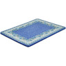 Polish Pottery Cookie Sheet 13&quot; Blue Joy