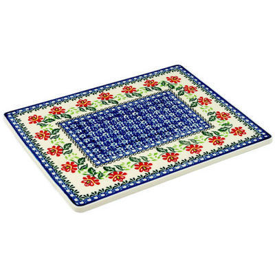 Polish Pottery Cookie Sheet 13&quot; Christmas Rose