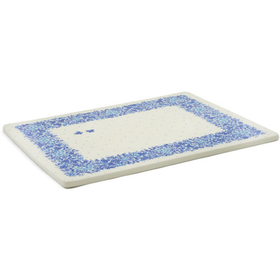 Polish Pottery Cookie Sheet 13&quot; Delicate Blue UNIKAT