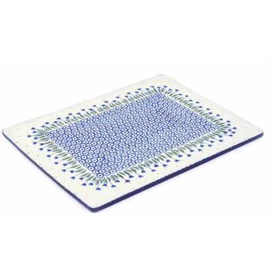 Polish Pottery Cookie Sheet 13&quot; Water Tulip