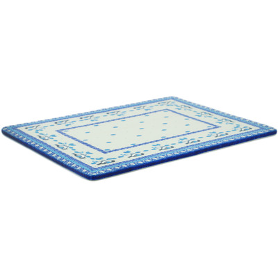 Polish Pottery Cookie Sheet 13&quot; Winter Sparrow
