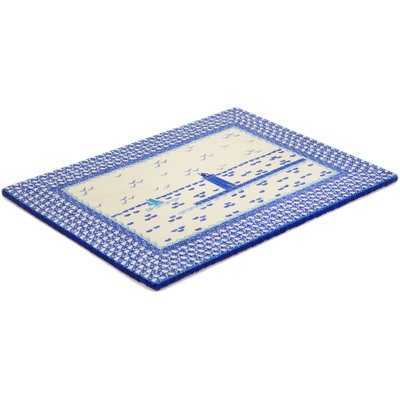 Polish Pottery Cookie Sheet 15&quot; Beach Day UNIKAT