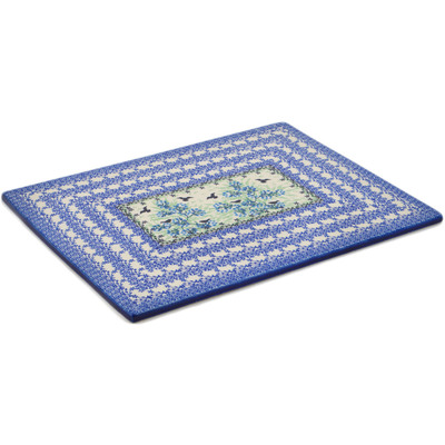 Polish Pottery Cookie Sheet 15&quot; Black Bird Fly UNIKAT