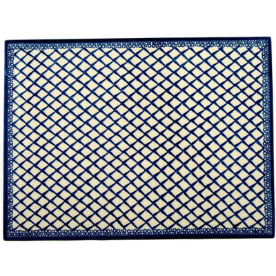 Polish Pottery Cookie Sheet 15&quot; Blue Harmony