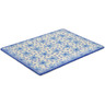 Polish Pottery Cookie Sheet 15&quot; Blue Poinsettia UNIKAT