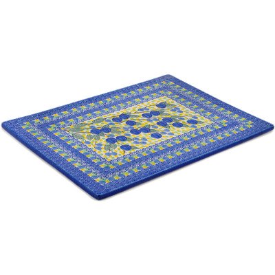 Polish Pottery Cookie Sheet 15&quot; Plum Perfect UNIKAT