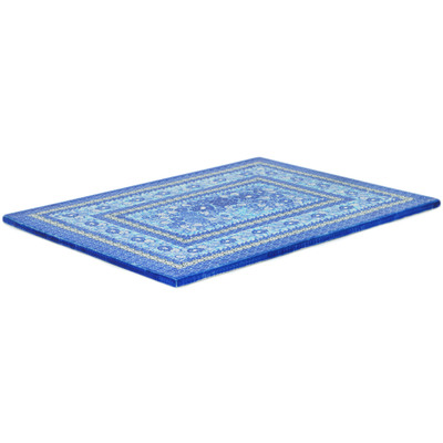 Polish Pottery Cookie Sheet 15&quot; Shades Of Blue UNIKAT
