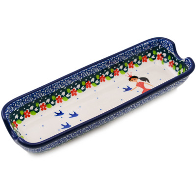 Polish Pottery Corn Tray 8&quot; Bird Princess