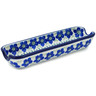 Polish Pottery Corn Tray 8&quot; Blue Dogwood