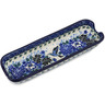 Polish Pottery Corn Tray 8&quot; Hummingbird Blue UNIKAT