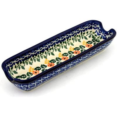 Polish Pottery Corn Tray 8&quot; Lovely Vines