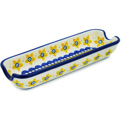 Polish Pottery Corn Tray 8&quot; Sunshine